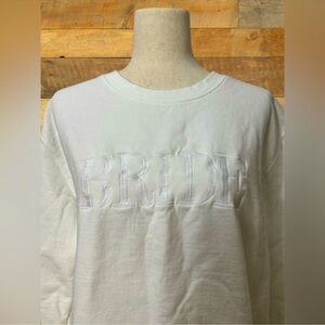 White 'Bride' Embroidered Sweatshirt